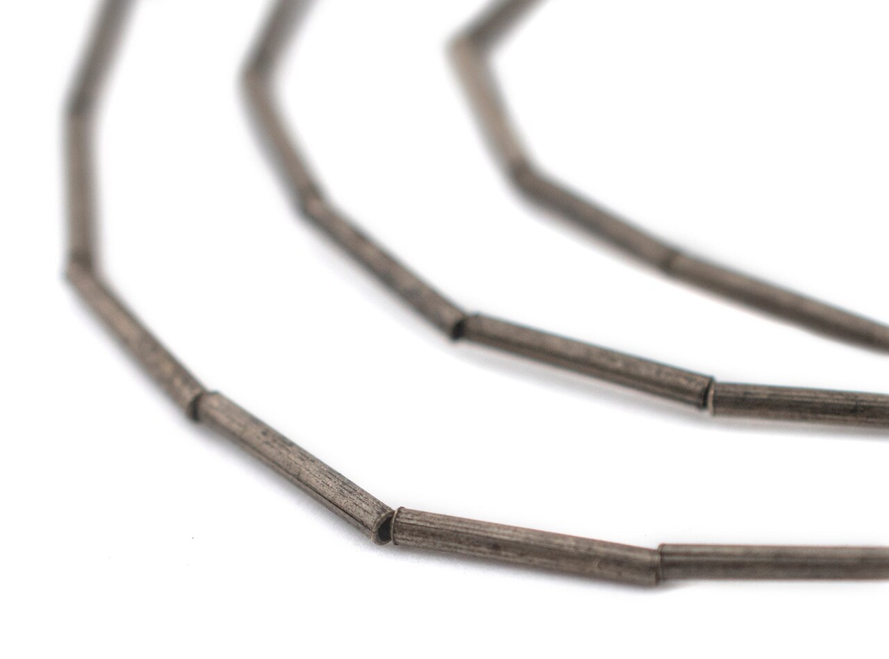 The Bead Chest Silver 1.5mm Tube Beads, Full Strand of Quality Metal Spacers for DIY Jewelry Design